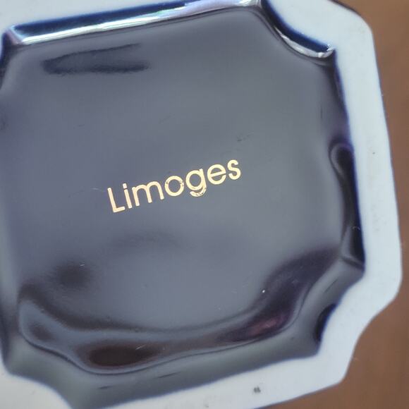 Vintage Limoges France Cobalt Blue Porcelain Jar 6” Tall Gold Gilt - Picture 5 of 13